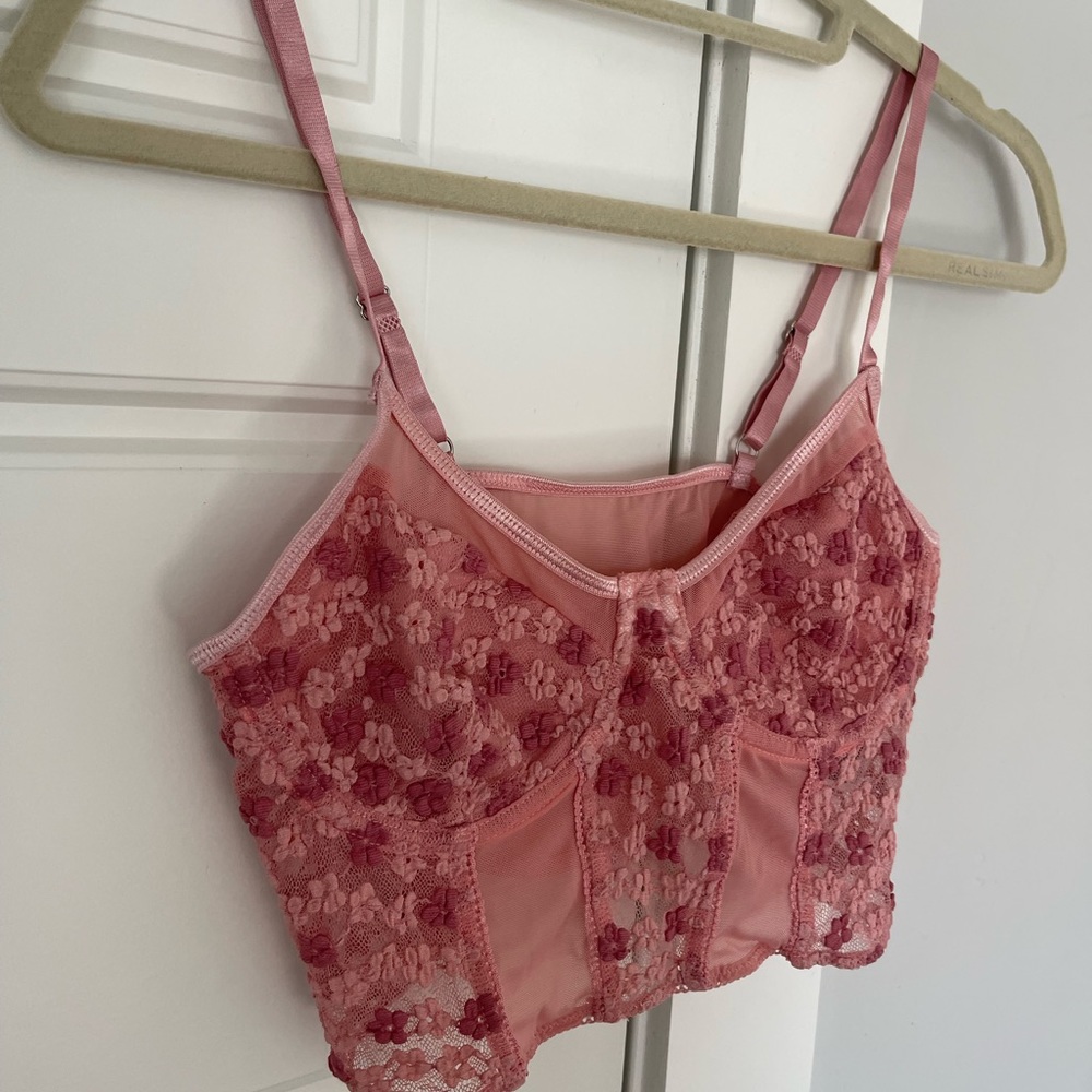 Pink Floral Spaghetti strap Top - Picture 9 of 12